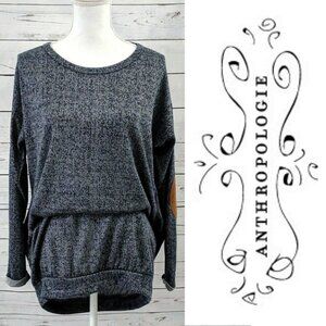{Anthropologie} ELLA MARA Top Womens M Elbow Patch Long Sleeve Tunic Knit Cotton